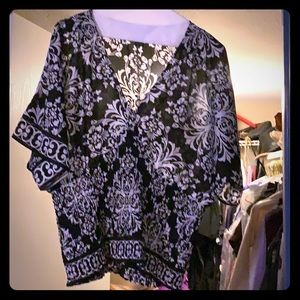 WHBM Boho Floral Paisley handkerchief  V-Neck top.